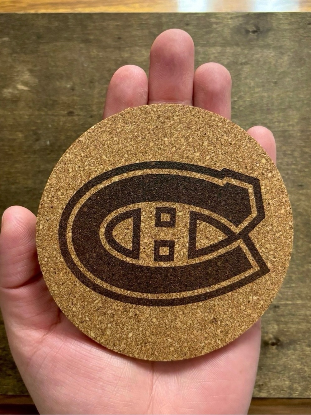 Montreal Canadiens Logo Laser Engraved Cork Coasters Lot of 4 - Picture 7 of 10